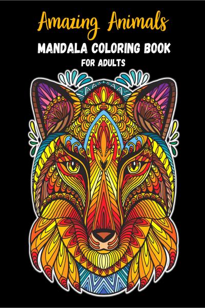 Amazing animals mandala coloring book for adults