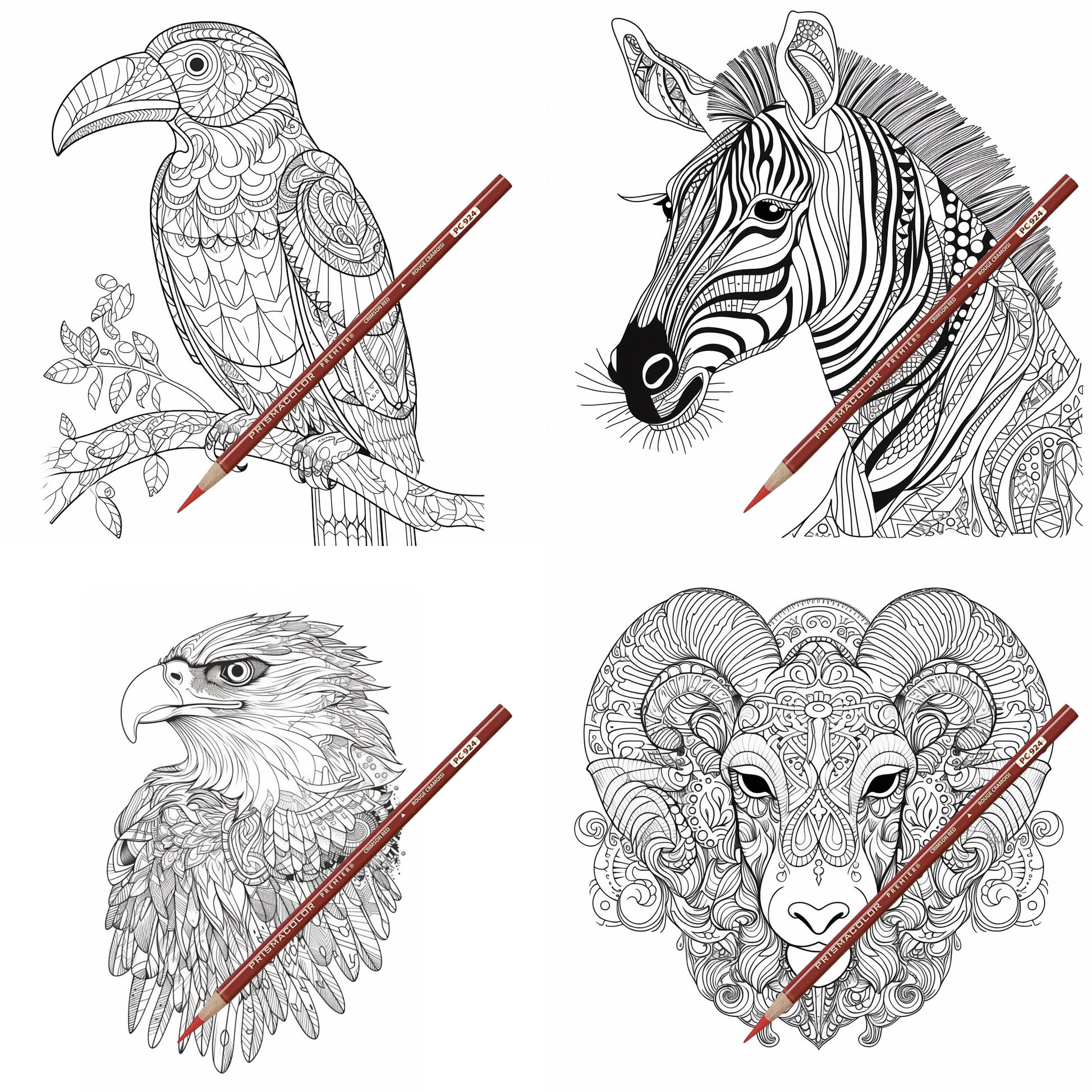 Animal mandala coloring book vol coloring pages â the coloring pages store