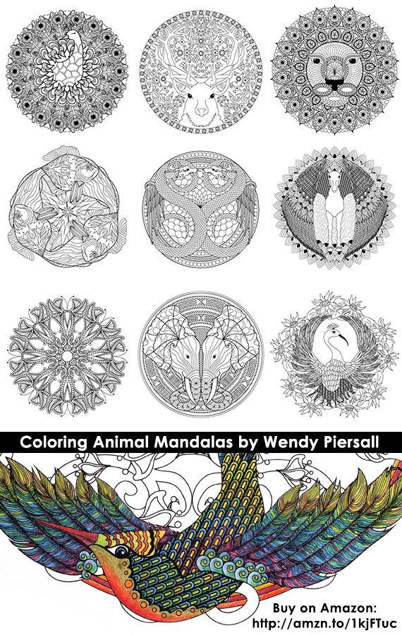 Animal mandala coloring pages animal jr