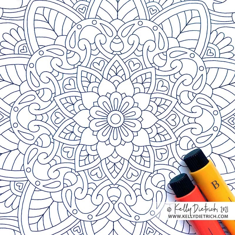 Free printable mandala coloring pages â kelly dietrich mandala art