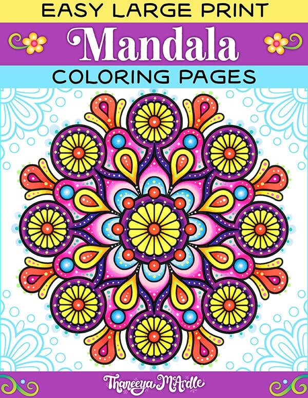 Easy mandala coloring pages