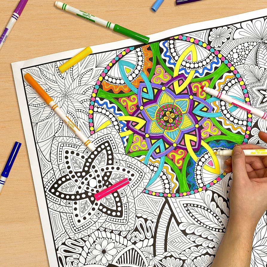 Stuffcolor giant coloring poster mandala madness for kids and adults