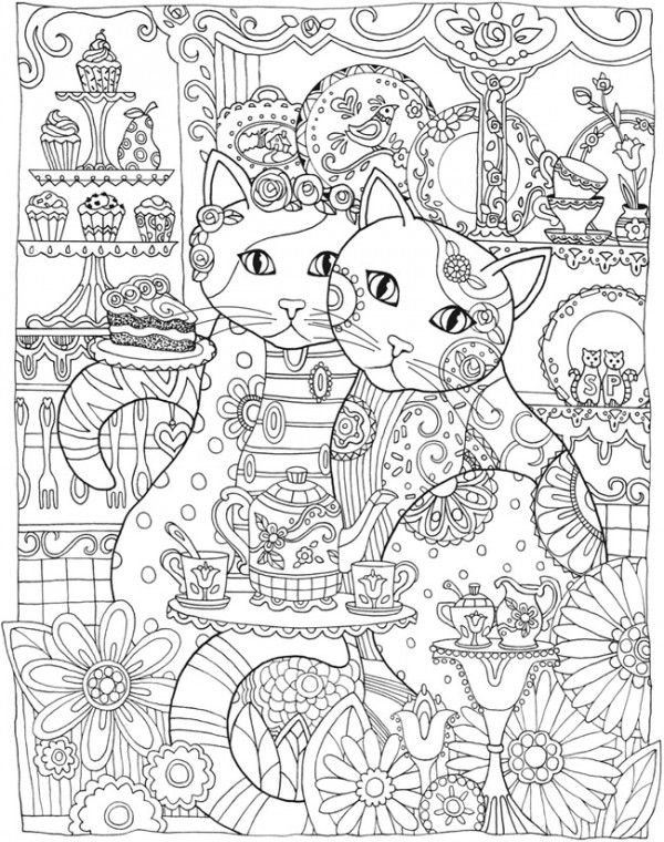 Freebie cat mandala coloring page â