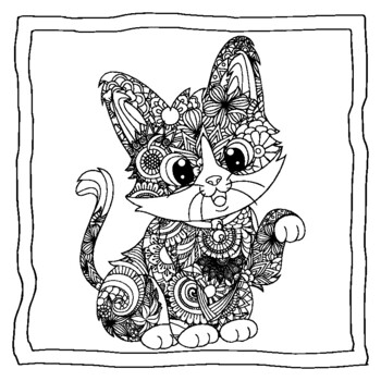 Cats mandala and zentangle designs coloring book