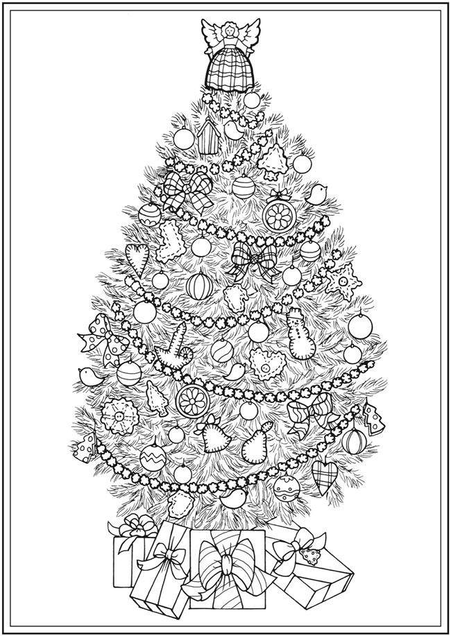 Wele to dover publications printable christmas coloring pages christmas tree coloring page tree coloring page