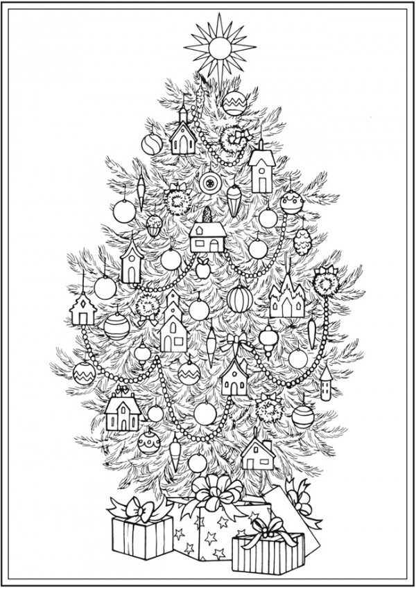 Freebie christmas tree coloring page â