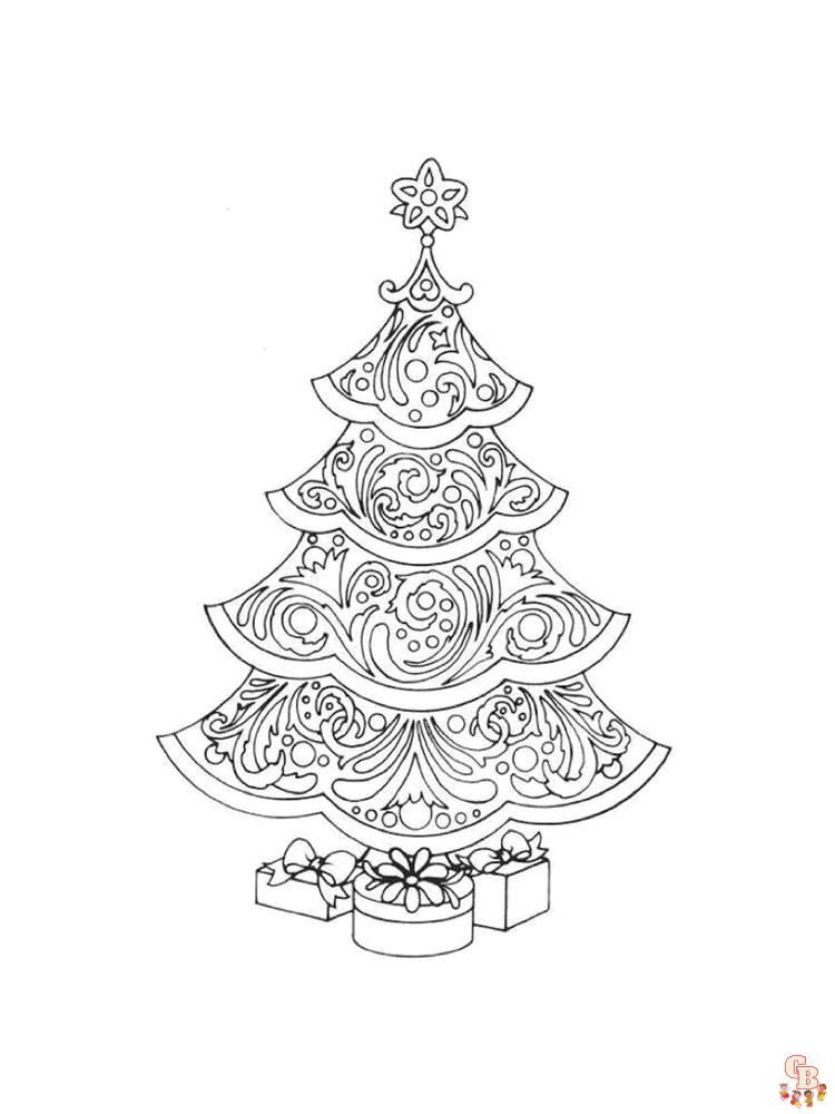 Christmas tree coloring pages for kids