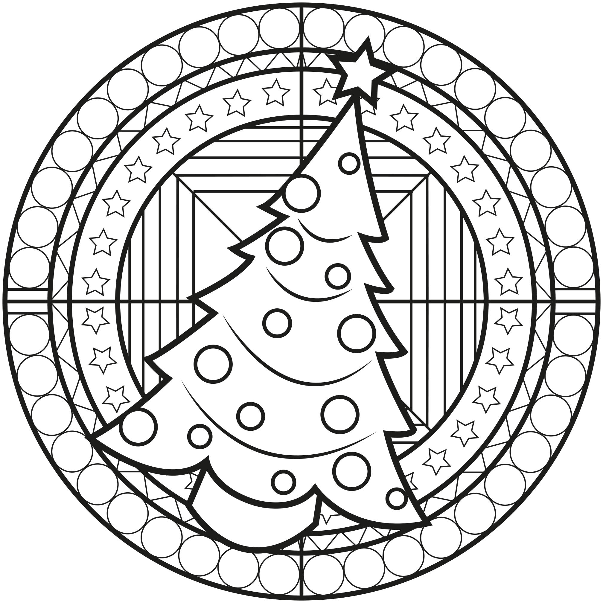 Christmas tree mandala