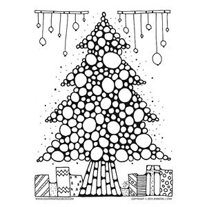 Christmas tree coloring art