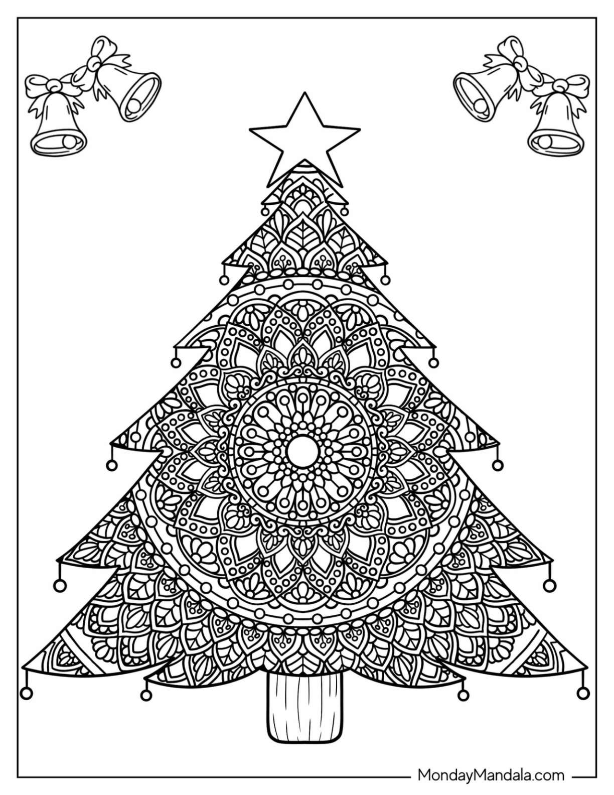 Christmas mandala coloring pages free pdf printables