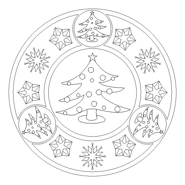 Christmas tree mandala coloring page crafts and worksheets for preschooltoddler and kindergarten