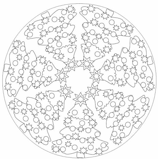 Christmas tree mandala coloring page crafts and worksheets for preschooltoddler and kindergarten