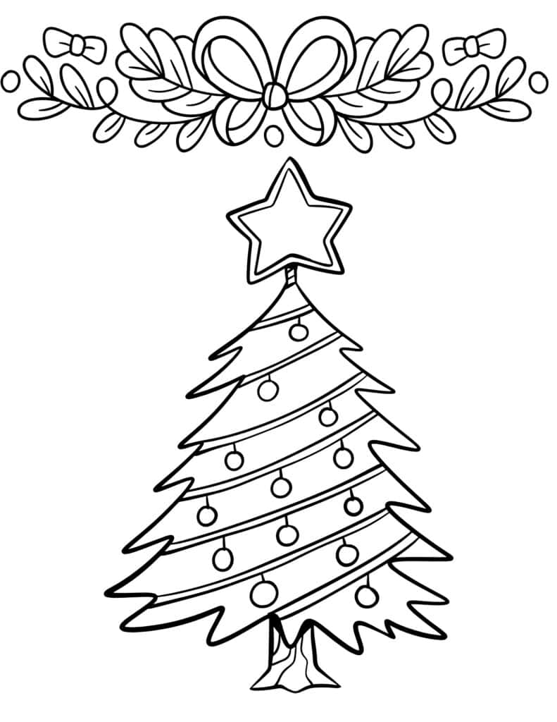 Free printable christmas tree coloring pages