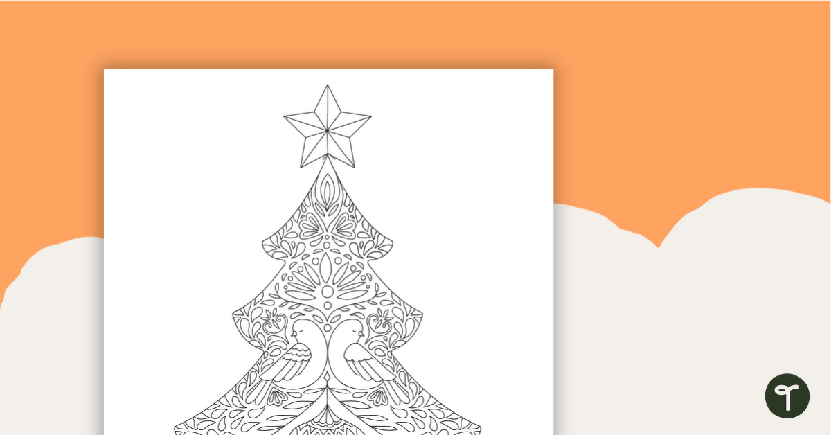 Christmas tree coloring page