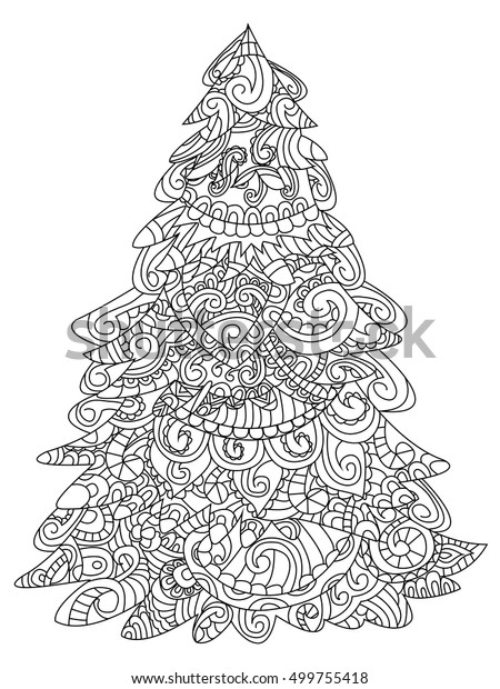 Hakuun christmas tree coloring book vector illustration liittyvã vektorikuva rojaltivapaa