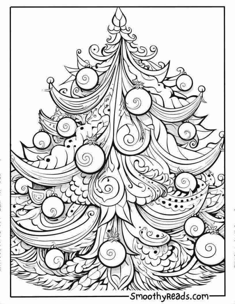 Free christmas tree coloring page