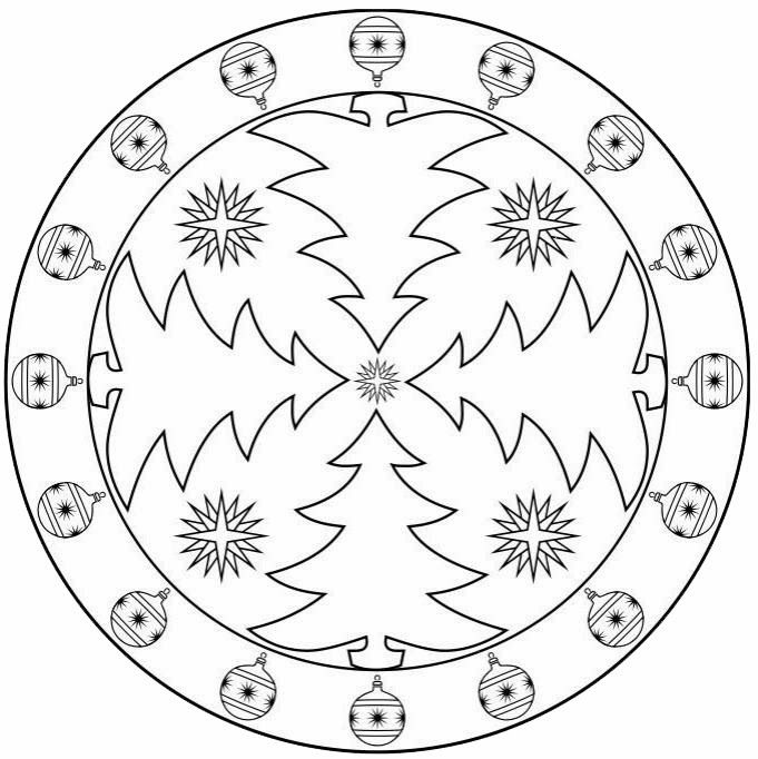 Christmas tree mandala coloring page crafts and worksheets for preschooltoddler and kindergarten