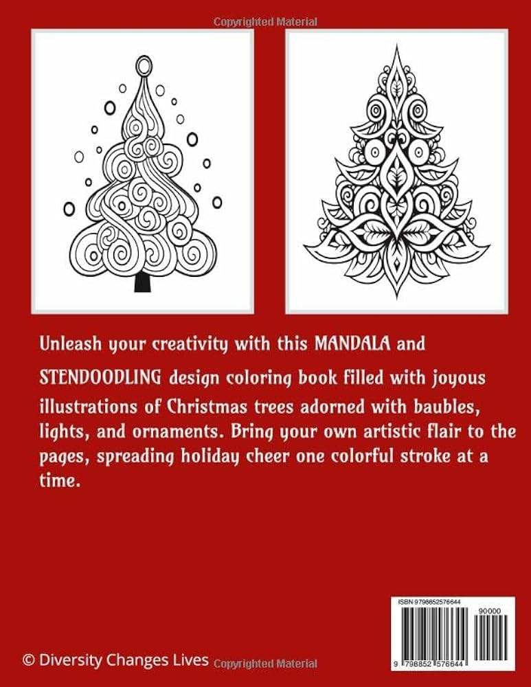 Christmas tree mandala coloring book fun holiday mandala coloring book christmas relaxation stress