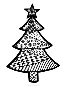 Christmas tree mandala coloring page by kt creates by katie bennett