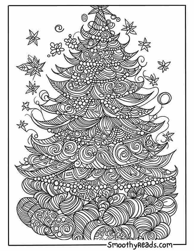 Free christmas tree coloring page