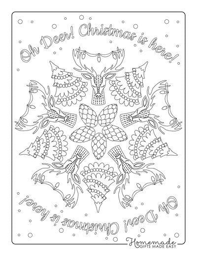 Christmas tree coloring pages for kids adults