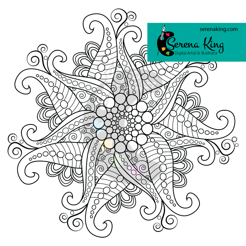 Flower mandala coloring page â serena king