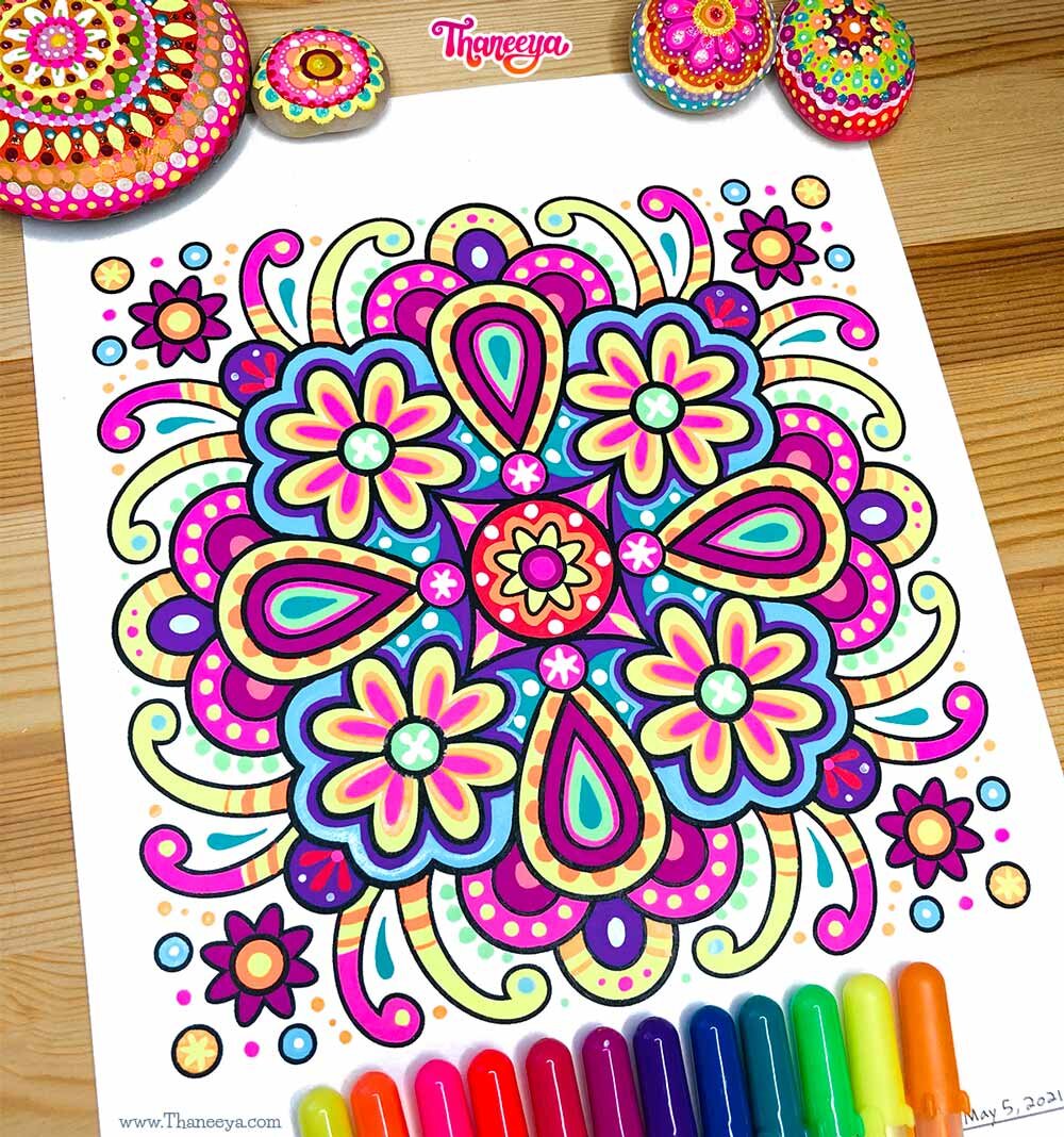 Easy mandala coloring pages