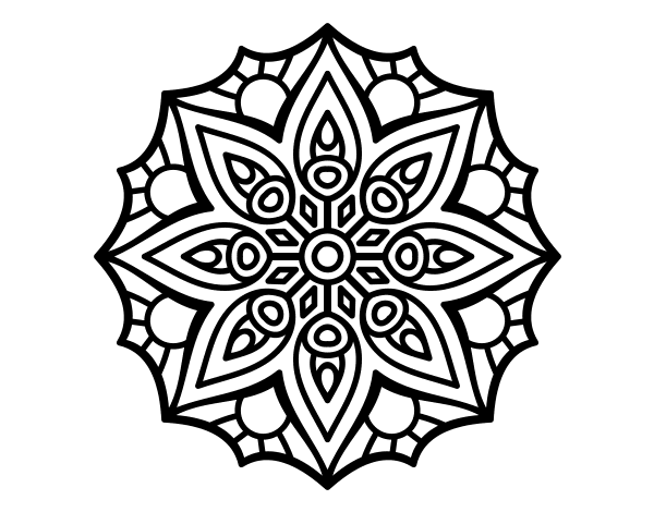 Mandala simple symmetry coloring page