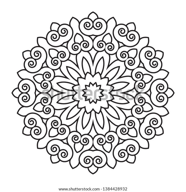 Hakuun easy mandala coloring page adults beginners liittyvã kuvituskuva