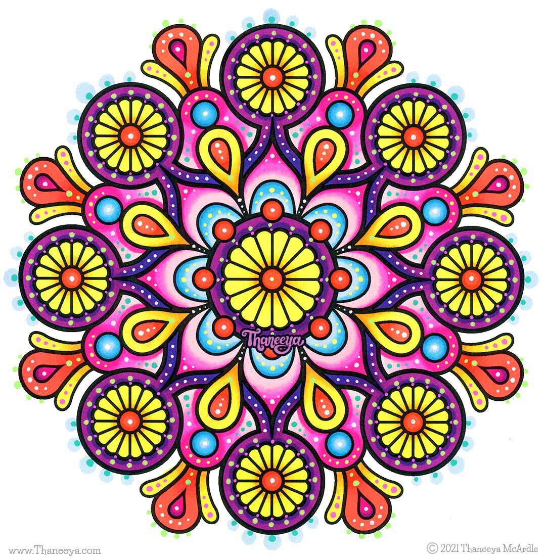 Easy mandala coloring pages