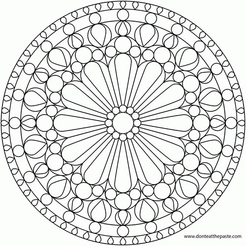 Easy mandala coloring pictures round circle free coloring pages