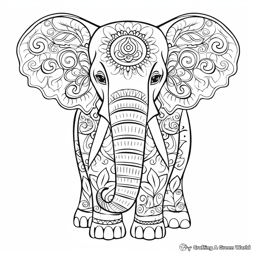 Elephant for adults coloring pages