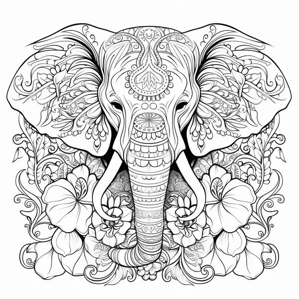 Ðï mandala elephant head