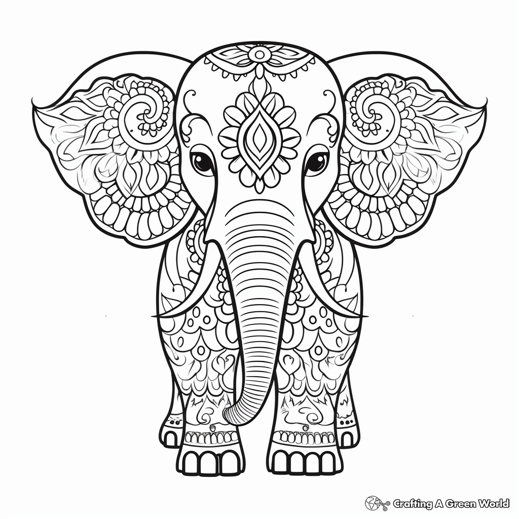 Elephant for adults coloring pages