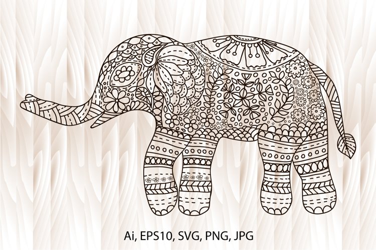 Elephant mandala elephant coloring page hand