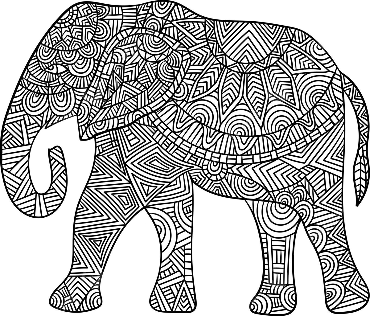 Elephant mandala coloring pages for adults page animal mandala vector elephant drawing animal drawing man drawing png and vector with transparent background for free download