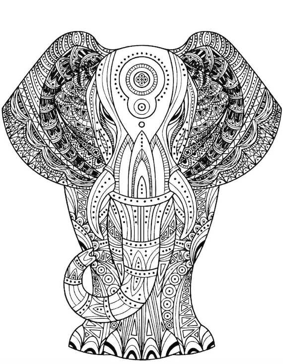 Mandala elephant coloring book