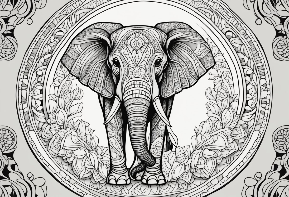 Free elephant mandala coloring pages for adults