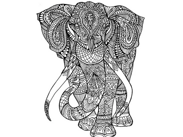 Awesome elephant coloring pages for adults creatively calm studios
