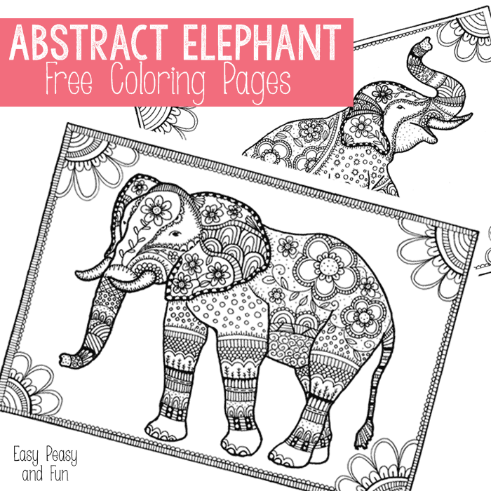 Free elephant coloring pages for adults