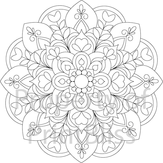 Flower mandala printable coloring page