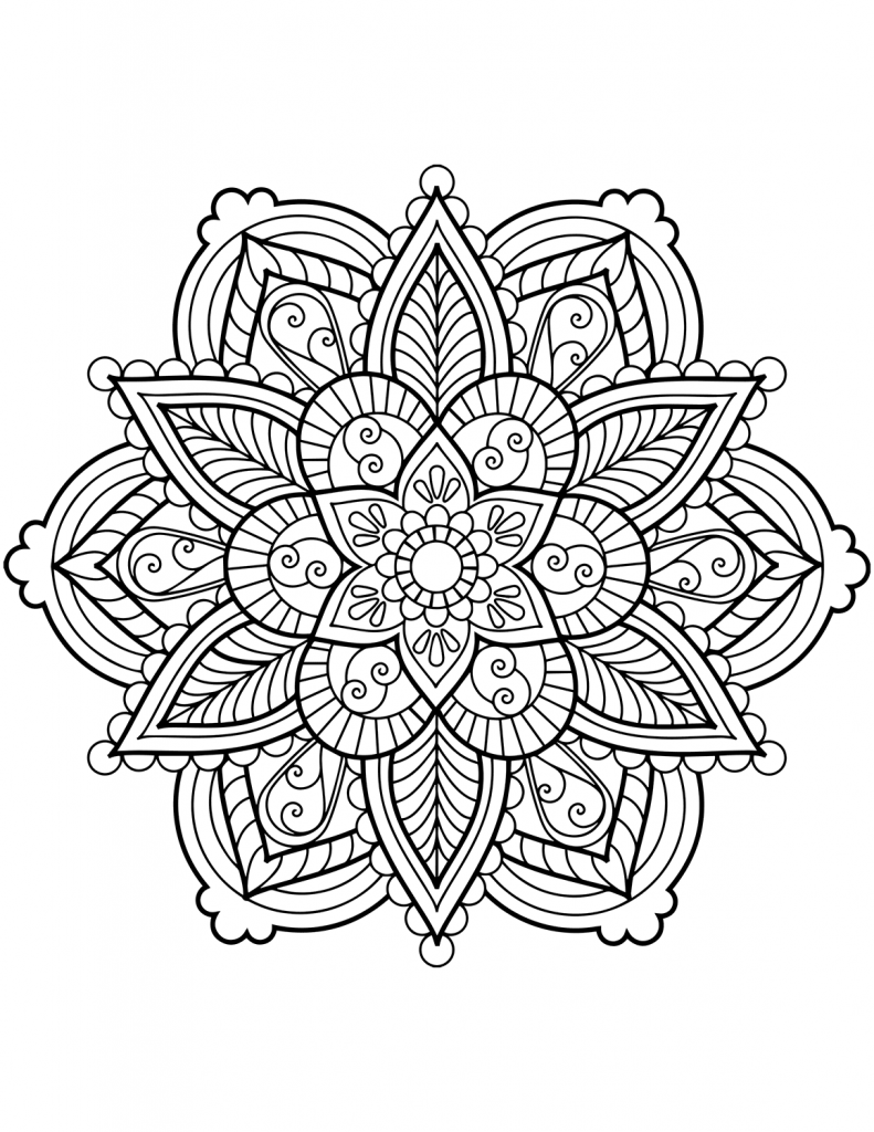 Flower mandala coloring pages