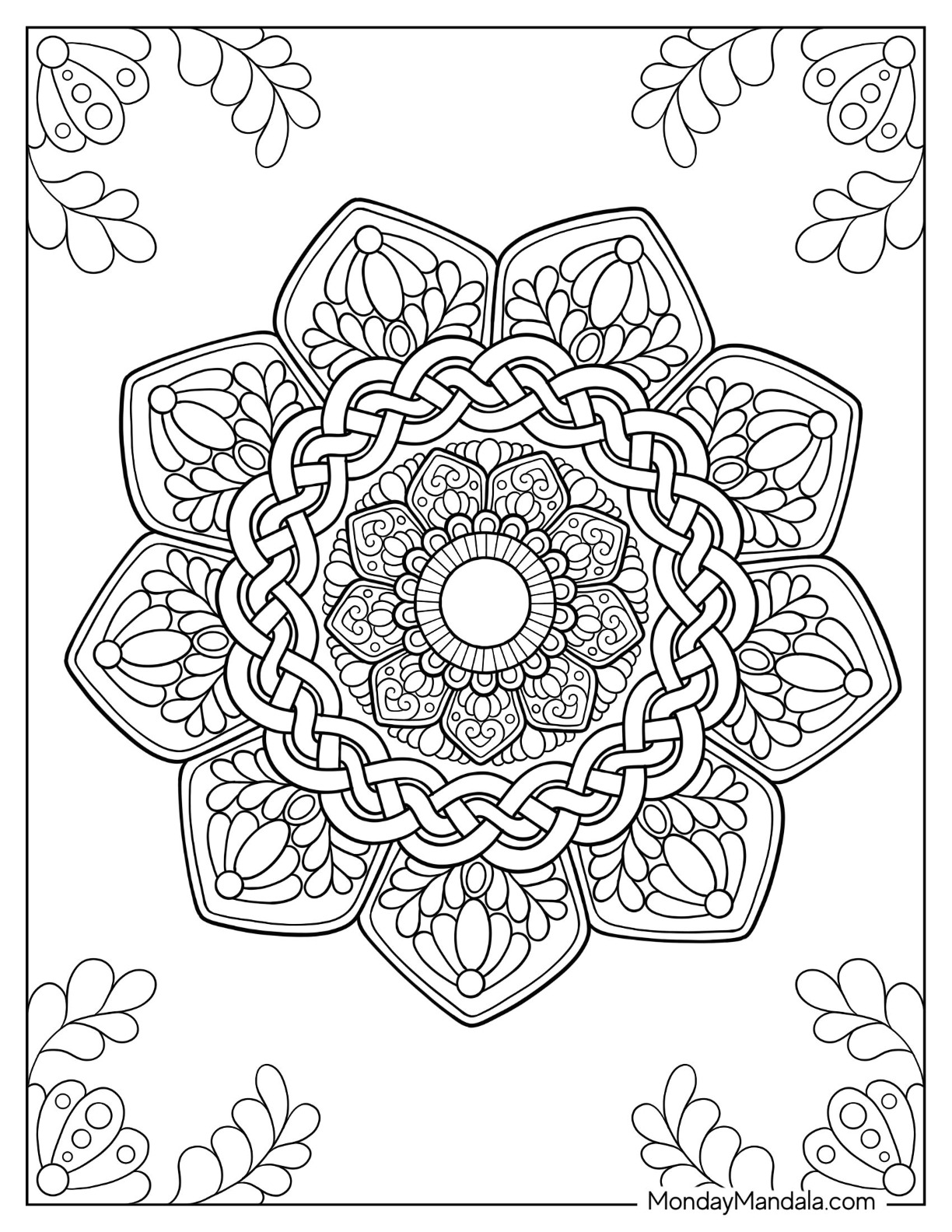 Flower coloring pages free pdf printables