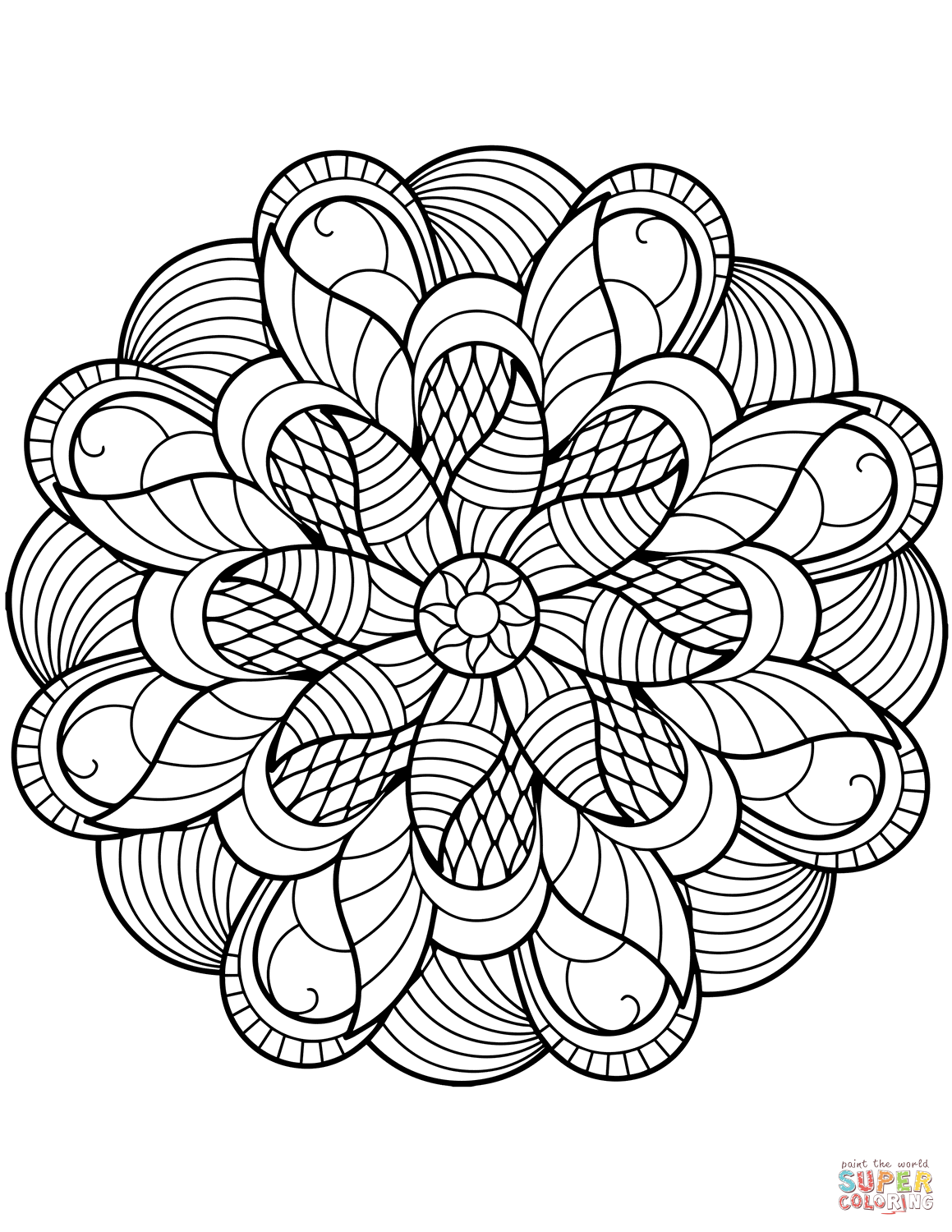 Flower mandala coloring page free printable coloring pages