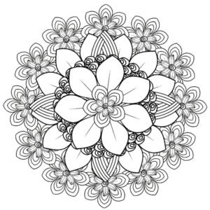 Flower mandala coloring pages printable for free download