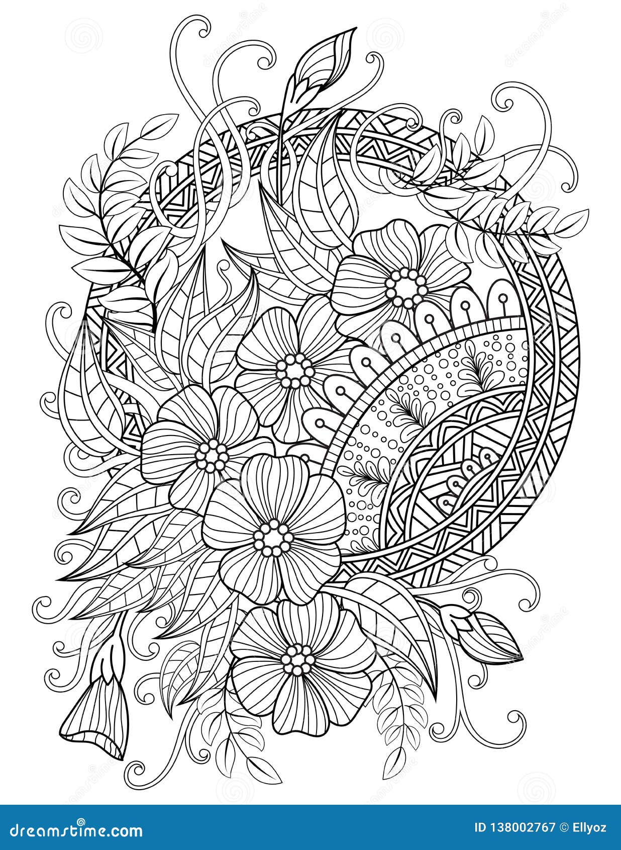 Mandala adult coloring pages stock vector