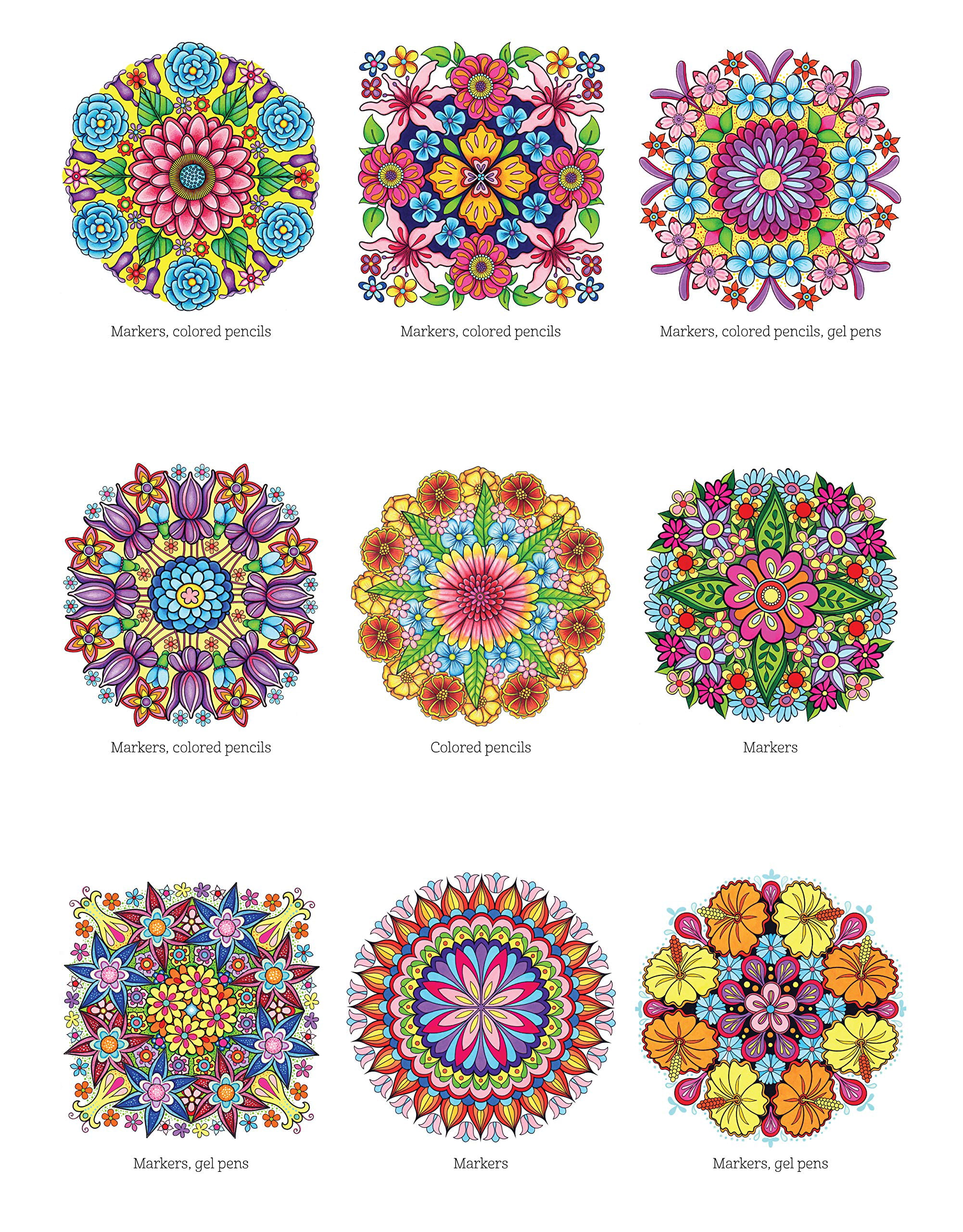 Flower mandalas coloring book