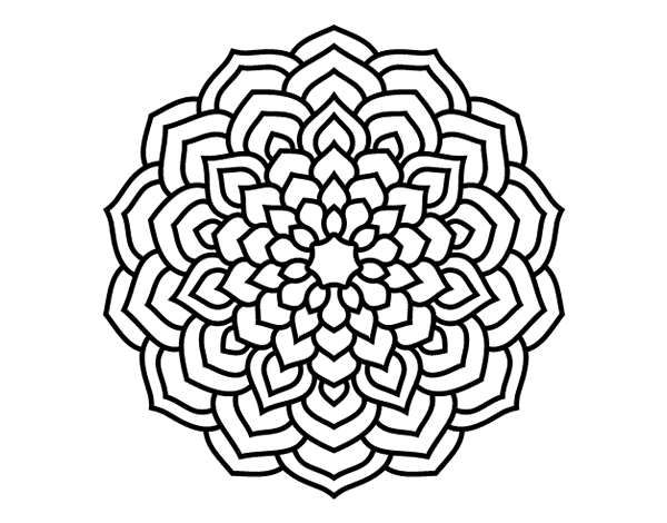 Mandala flower petals coloring page