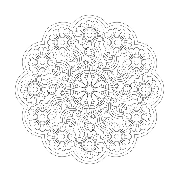 Thousand colouring pages mandala royalty