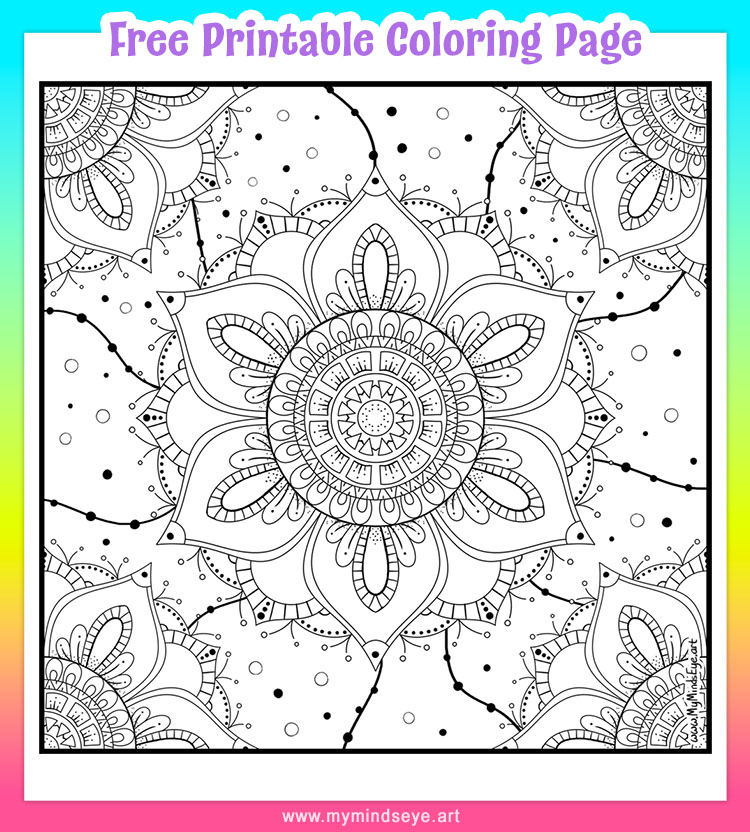 Mandala flower coloring page c